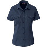 Ladies Short Sleeve Kensington Shirt Navy AMROD