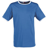 Mens Adelaide Contrast T-Shirt Blue -Black – 150g 100% Cotton Single Jersey – Tubular Knit, Contrast Bindings on Collar & Sleeves | Usbandmore