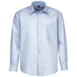 Mens Long Sleeve Washington Shirt Blue – 120gsm Cotton-Poly Poplin – Easy-Care Fabric, Adjustable Cuffs, Chest Pocket, Curved Hemline | Usbandmore