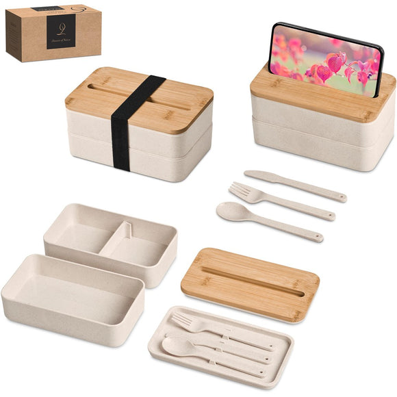 Okiyo Dura Wheat Straw Lunch Box & Phone Stand|USBANDMORE