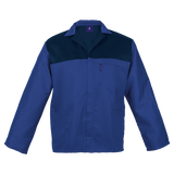 Barron Budget Two Tone Conti Jacket Royal-Dark Navy – Durable 190g Poly-Cotton Workwear – Monza Pocket, Concealed Zip, Contrast Yoke Design | Usbandmore