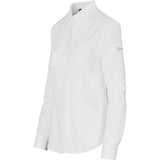 Alex Varga Long Sleeve Ladies Sorrento Shirt White – 120g 95% Polyester/5% Spandex – Stretch Fabric, Adjustable Two-Button Cuff, Engraved Matte Buttons, Curved Hem | Usbandmore