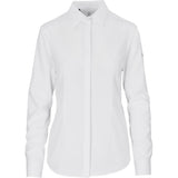 Alex Varga Long Sleeve Ladies Sorrento Shirt White – 120g 95% Polyester/5% Spandex – Stretch Fabric, Adjustable Two-Button Cuff, Engraved Matte Buttons, Curved Hem | Usbandmore