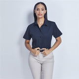 Ladies Short Sleeve Brushed Cotton Twill Moderna Shirt|usbandmore