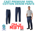 Cast Premium 100% Cotton Denim Pants - USB & MORE