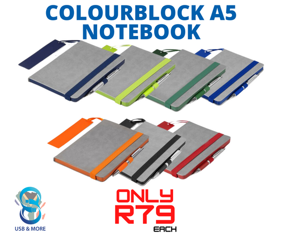 Colourblock A5 Notebook - USB & MORE