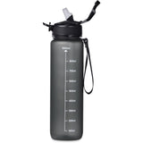 Eva & Elm Neptune Plastic Water Bottle – 1 Litre – Durable PETG with Time-Based Hydration Reminders, Click-Lock Lid, Wide Mouth for Ice/Fruit | Usbandmore
