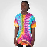 FWRD Funky Rainbow Captivity Tie Dye T-Shirt Front – 165gsm 100% Combed Cotton – Unique Pattern, Double Stitched Hem, Taped Shoulders & Neckline | Usbandmore