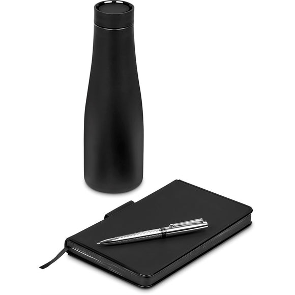 Alex Varga Hendson Gift Set – Premium 3-Piece Set with 600ml Vacuum Bottle, A5 Hard Cover Notebook & Cygnus Ball Pen in Luxury Gift Box | Usbandmore