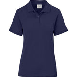 Ladies Recycled Promo Golf Shirt Navy – 160g 60% Cotton/40% Recycled Polyester – Eco-Friendly, Knitted Collar, Two-Button Placket, Sustainable Golf Apparel | Usbandmore