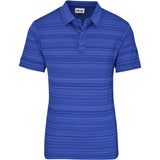 Mens Aberdeen Golf Shirt Blue – 190g 100% Polyester – Horizontal Stripe Design, Self-Fabric Collar & Cuffs, Three-Button Placket, Side Slits, Standard Fit | Usbandmore