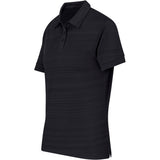Ladies Aberdeen Golf Shirt Black – 190g 100% Polyester – Horizontal Stripe Design, Self-Fabric Collar & Cuffs, Three-Button Placket, Side Slits, Standard Fit | Usbandmore
