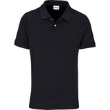 Mens Virtue Golf Shirt Black – 185g 100% Polyester – Knitted Collar & Cuffs, Two-Button Placket, Contrast Buttons, Side Slits, Standard Fit | Usbandmore