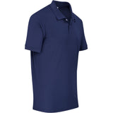 Mens Virtue Golf Shirt Navy – 185g 100% Polyester – Knitted Collar & Cuffs, Two-Button Placket, Contrast Buttons, Side Slits, Standard Fit | Usbandmore