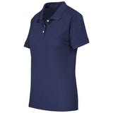 Ladies Virtue Golf Shirt Navy – 185g 100% Polyester – Knitted Collar & Cuffs, Two-Button Placket, Contrast Buttons, Side Slits, Standard Fit | Usbandmore