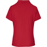 Ladies Virtue Golf Shirt Red – 185g 100% Polyester – Knitted Collar & Cuffs, Two-Button Placket, Contrast Buttons, Side Slits, Standard Fit | Usbandmore