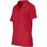 Ladies Virtue Golf Shirt Red – 185g 100% Polyester – Knitted Collar & Cuffs, Two-Button Placket, Contrast Buttons, Side Slits, Standard Fit | Usbandmore