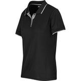 Ladies Orion Golf Shirt Detail – 165g 100% Polyester Waffle Knit – Contrast Collar & Cuffs, Three-Button Placket, Side Slits, Standard Fit | Usbandmore