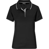 Ladies Orion Golf Shirt Detail – 165g 100% Polyester Waffle Knit – Contrast Collar & Cuffs, Three-Button Placket, Side Slits, Standard Fit | Usbandmore