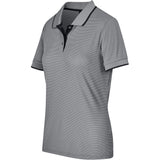Ladies Orion Golf Shirt Detail – 165g 100% Polyester Waffle Knit – Contrast Collar & Cuffs, Three-Button Placket, Side Slits, Standard Fit | Usbandmore