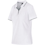 Ladies Orion Golf Shirt Detail – 165g 100% Polyester Waffle Knit – Contrast Collar & Cuffs, Three-Button Placket, Side Slits, Standard Fit | Usbandmore
