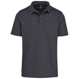 Alex Varga Xenia Men's Golf Shirt Grey – 220gsm 97/3 Polyester-Spandex Ottoman-Rib Knit – Moisture Wicking, Anti-Bacterial Finish, Stripe Detail, Slim Self-Fabric Collar | Usbandmore