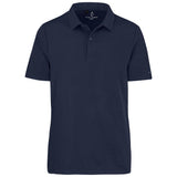Alex Varga Xenia Men's Golf Shirt Navy – 220gsm 97/3 Polyester-Spandex Ottoman-Rib Knit – Moisture Wicking, Anti-Bacterial Finish, Stripe Detail, Slim Self-Fabric Collar | Usbandmore