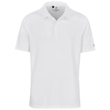 Alex Varga Xenia Men's Golf Shirt White – 220gsm 97/3 Polyester-Spandex Ottoman-Rib Knit – Moisture Wicking, Anti-Bacterial Finish, Stripe Detail, Slim Self-Fabric Collar | Usbandmore
