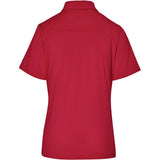 Alex Varga Lucca Ladies Golf Shirt Red – 170g Nylon-Spandex Blend – Fine Stripe Texture, Moisture-Wicking Finish, Dropped Shoulder, Side Slits, Silicone Logo | Usbandmore
