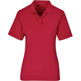 Alex Varga Lucca Ladies Golf Shirt Red – 170g Nylon-Spandex Blend – Fine Stripe Texture, Moisture-Wicking Finish, Dropped Shoulder, Side Slits, Silicone Logo | Usbandmore