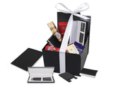 Exec Hamper – Soft Cover A5 Notebook, Roller Ball & Ballpoint Pen Set, Exec Cardholder, Silicone Cellphone Card Holder, Lindt Lindor, Ferrero Rocher, Sally Williams Chocolates & Whispers | Usbandmore