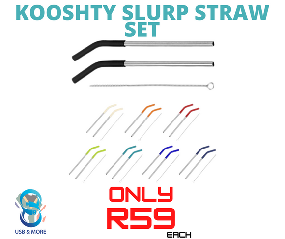 Kooshty Slurp Straw Set - USB & MORE
