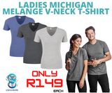 Ladies Michigan Melange V-Neck T-Shirt - USB & MORE