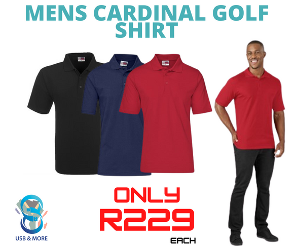 Mens Cardinal Golf Shirt - USB & MORE