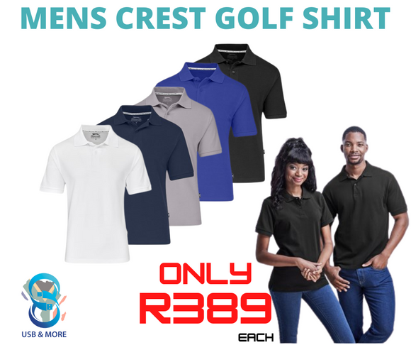 Mens Crest Golf Shirt - USB & MORE