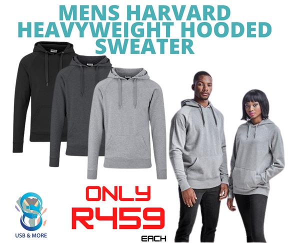 Mens Harvard Heavyweight Hooded Sweater - USB & MORE