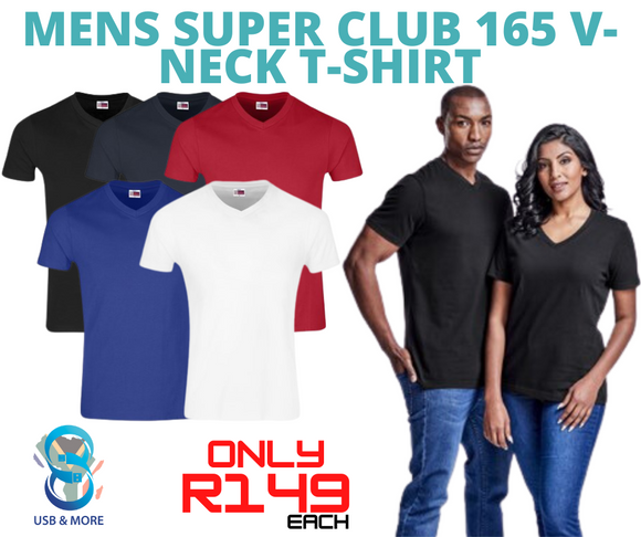 Mens Super Club 165 V-Neck T-Shirt - USB & MORE