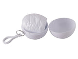 White Poncho Ball Keyring – Compact Waterproof Rain Poncho – Unscrews to Reveal Emergency Rainwear, Attaches to Keys for On-the-Go Use | Usbandmor