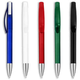 Altitude Matrix Ball Pen – Stylish Plastic Barrel with Silver Accents on Tip & Clip – Smooth Writing, Affordable Promo Pen, Black German Ink | Usbandmore