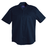 Barron Fidelity Combat Shirt Dark Navy – 190g 80/20 Poly-Cotton Blend – Short Sleeves, Epaulettes, Twin Chest Pockets, Notched Collar, Bar-Tacked Stress Points | Usbandmore