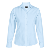 Barron Ladies Sy Easy Care Blouse Long Sleeve  – 100g Poly-Cotton Blend – Two-Piece Collar, Waist Darts, Side Slits, Easy Care Finish | Usbandmore