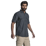 Barron Mens Delta Short Sleeve Shirt – 100% Nylon with UV Finish – Mesh Back Yoke, Velcro Chest & Sleeve Pockets, Underarm Vents, Easy Care | Usbandmore
