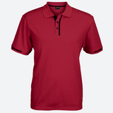 Barron 170g Men's Ray Golfer Red-Black – 100% Cotton Piqué Knit Pre-Shrunk – Knitted Collar, Contrast Tipping on Sleeve Cuff, Contrast Inner Placket & Neck Tape | Usbandmore