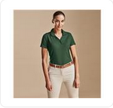 Ladies Basic Pique Golf Shirt – 175g Poly-Cotton Pique Knit – V-Neck One-Button Placket, Knitted Two Ridge Collar, Feminine Standard Fit | Usbandmore
