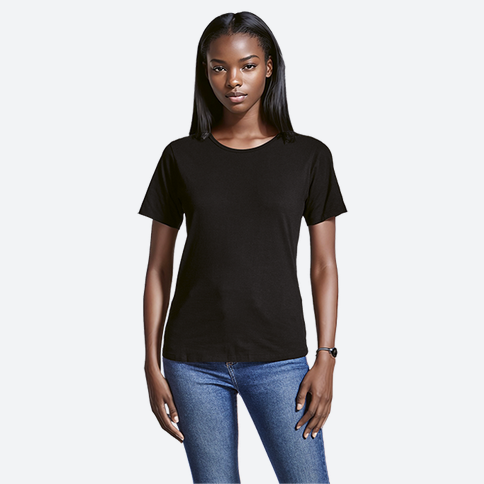Ladies Organic Cotton Crew Neck T-Shirt – 160g 100% Organic Cotton Single Jersey, Crew Neckline, Fitted Sleeves with Double Stitched Hem, Sustainable & Socially Responsible | Usbandmore