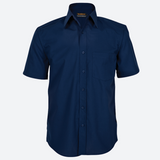 Mens Basic Poly Cotton Lounge Short Sleeve - Barron Navy |usbandmore