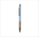 Okiyo Denki Stylus Ball Pen – Aluminium & Cork Grip with Stylus Tip – Smooth Black German Ink, 1500m Writing Distance | Usbandmore