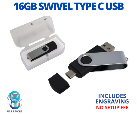 16GB Swivel Type C - USB & MORE