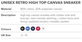 Unisex Retro High Top Canvas Sneaker - USB & MORE