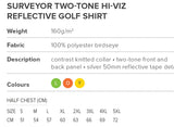 Surveyor Two-Tone Hi-Viz Reflective Golf Shirt - USB & MORE